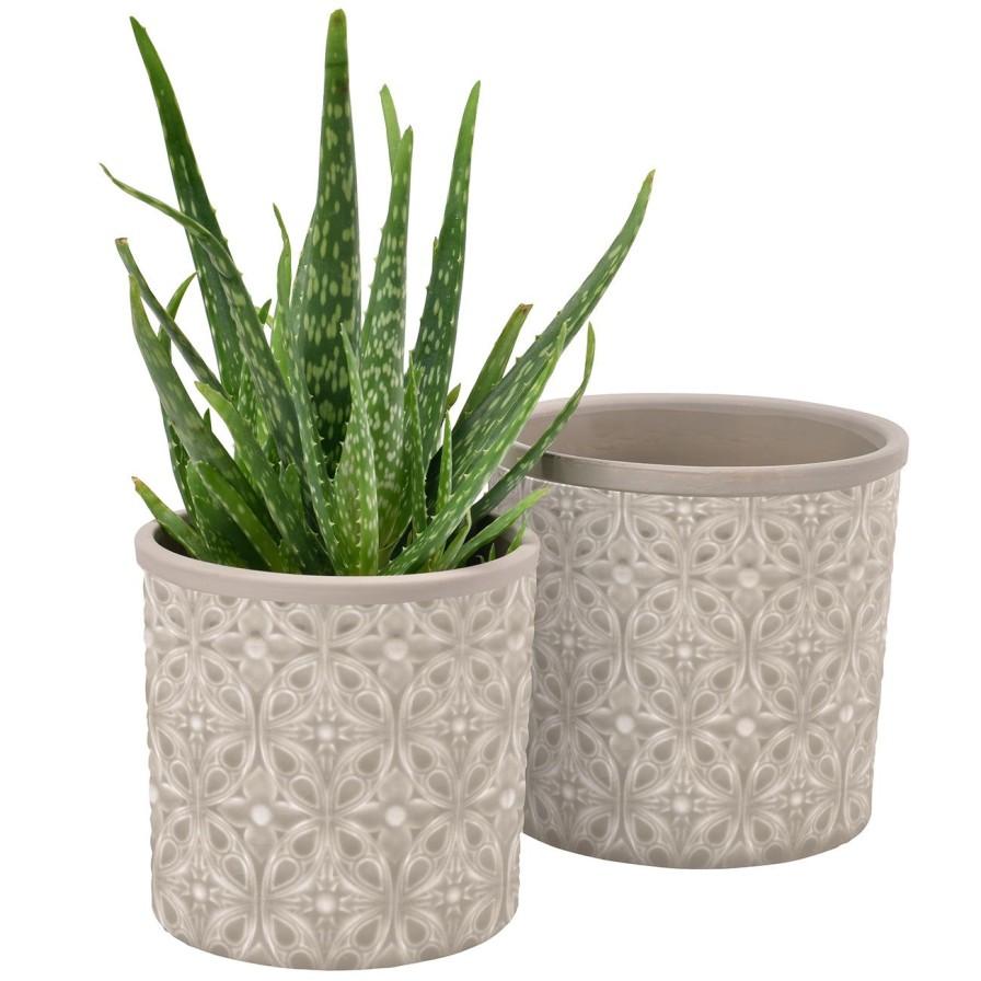 Accessories Burgon & Ball Indoor Plant Pots & Vases | Porto Grey Glazed Pot-Small