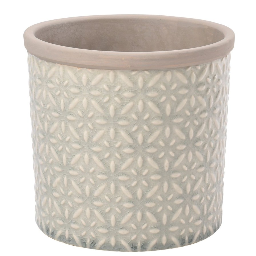 Accessories Burgon & Ball Indoor Plant Pots & Vases | Tuscany Grey Glazed Pot-Large