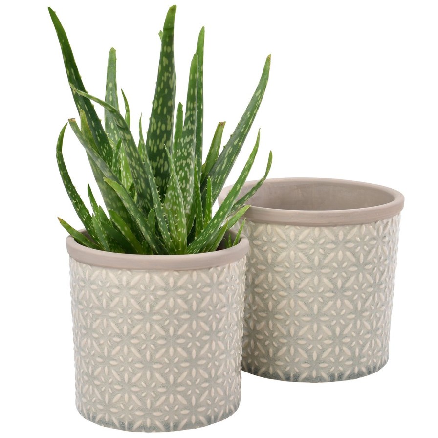 Accessories Burgon & Ball Indoor Plant Pots & Vases | Tuscany Grey Glazed Pot-Large