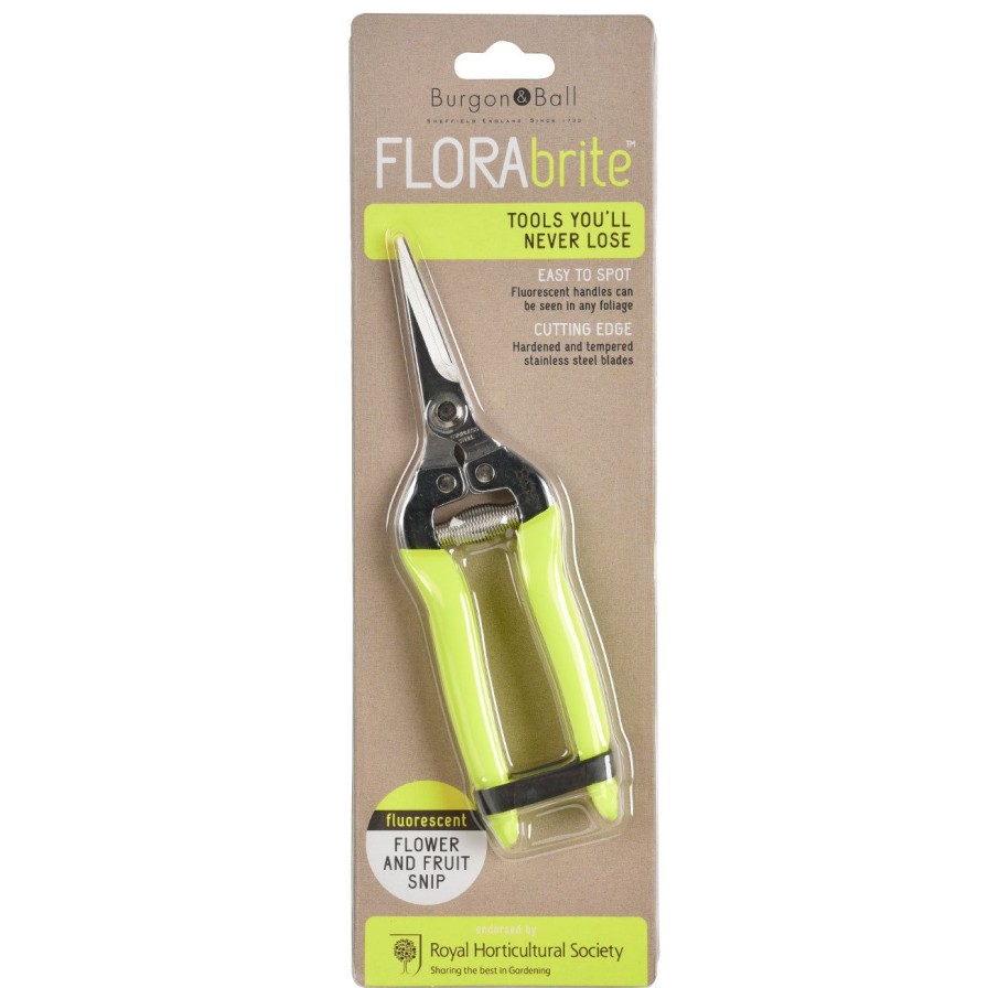 Tools Burgon & Ball Hand Shears & Snips | Florabrite® Yellow Flower & Fruit Snip