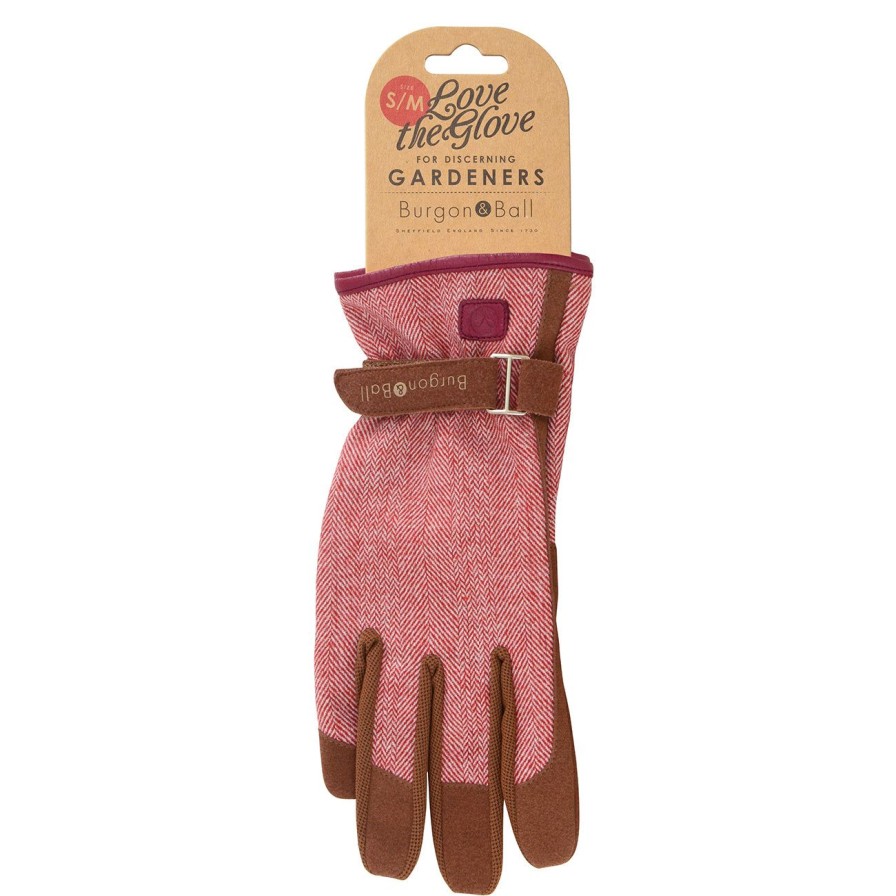 Accessories Burgon & Ball Women'S Gloves | Love The Glove-Red Tweed-M/L