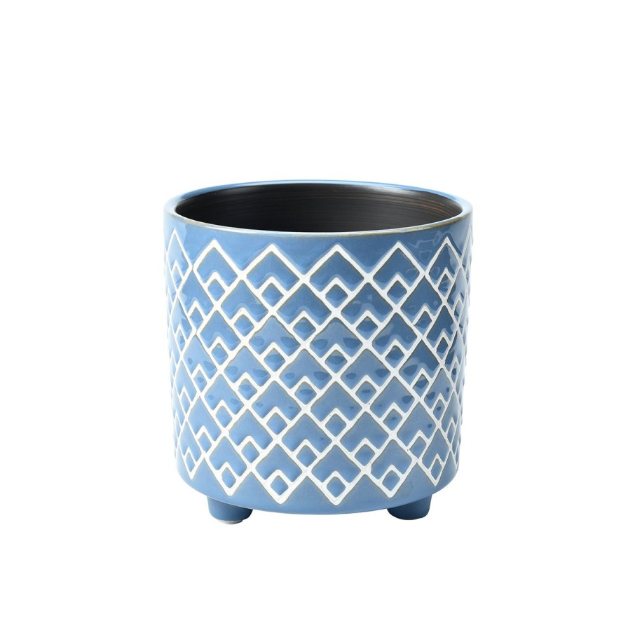 Accessories Burgon & Ball Indoor Plant Pots & Vases | Bilbao Blue Glazed Pot-Large