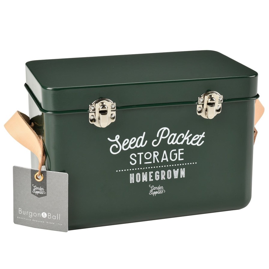 Accessories Burgon & Ball Storage | Leather Handled Seed Packet Storage Tin-Frog