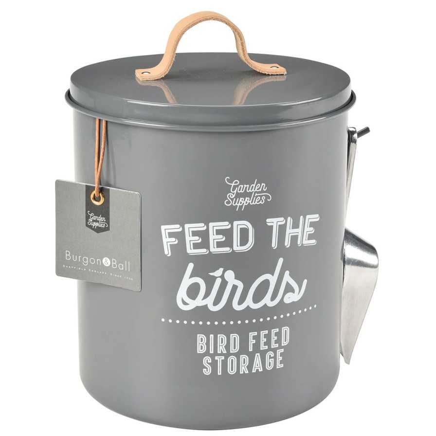 Accessories Burgon & Ball Home Storage | Feed The Birds' Bird Food Tin-Charcoal