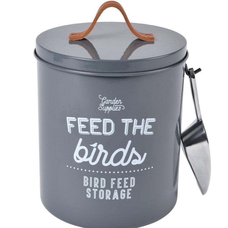 Accessories Burgon & Ball Home Storage | Feed The Birds' Bird Food Tin-Charcoal