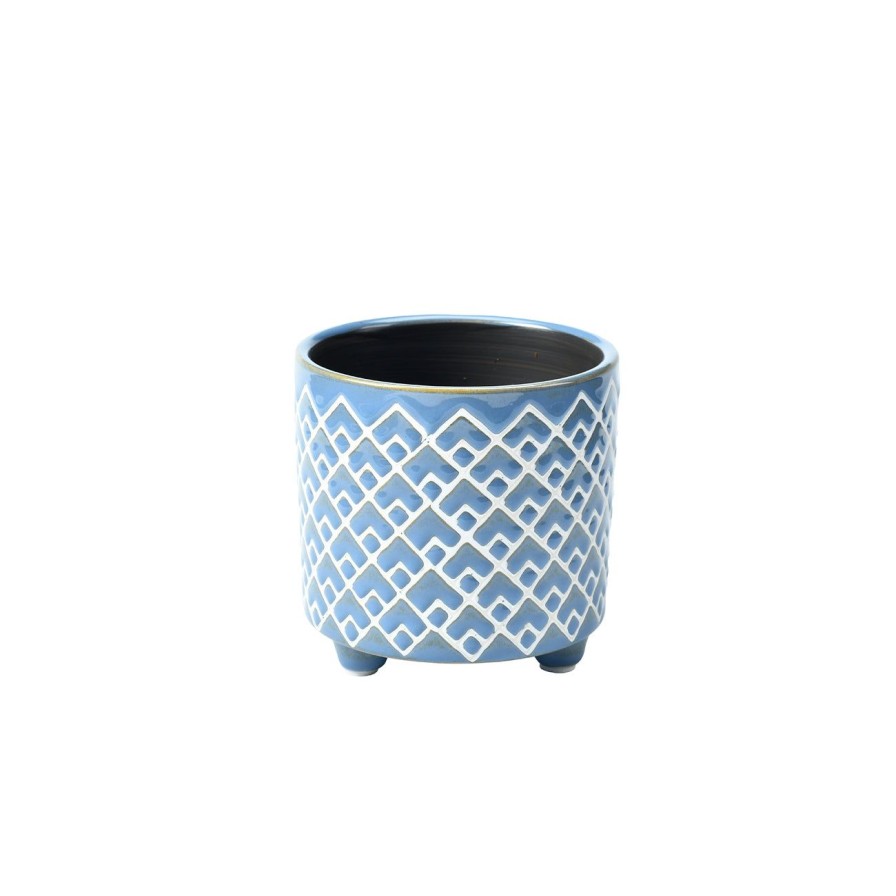 Accessories Burgon & Ball Indoor Plant Pots & Vases | Bilbao Blue Glazed Pot-Small