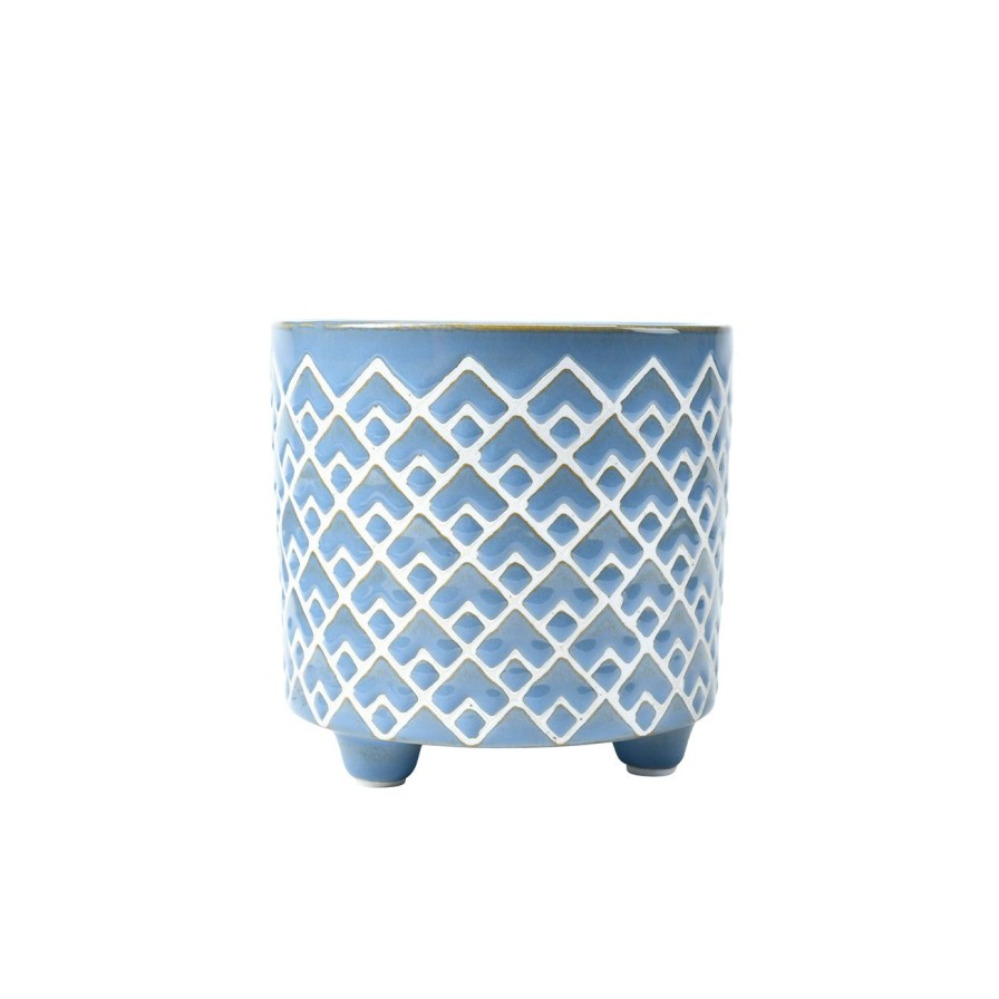 Accessories Burgon & Ball Indoor Plant Pots & Vases | Bilbao Blue Glazed Pot-Small