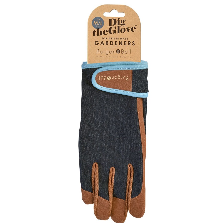 Agriculture Burgon & Ball Gloves | Dig The Glove-Denim-L/Xl