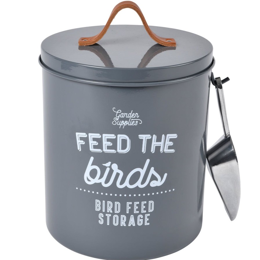 Accessories Burgon & Ball Storage | Feed The Birds' Bird Food Tin-Charcoal