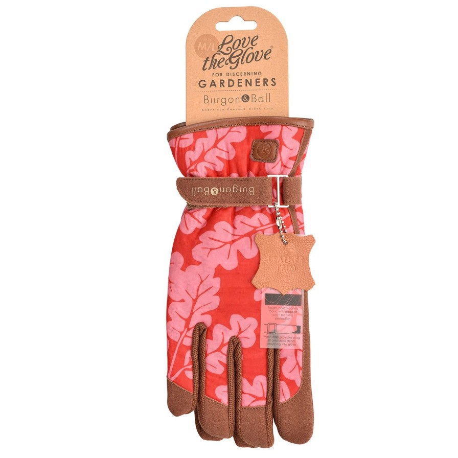 Accessories Burgon & Ball Women'S Gloves | Love The Glove-Oak Leaf Poppy-S/M