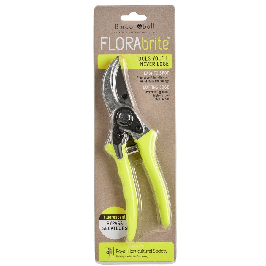 Tools Burgon & Ball Secateurs | Florabrite® Yellow Bypass Secateurs