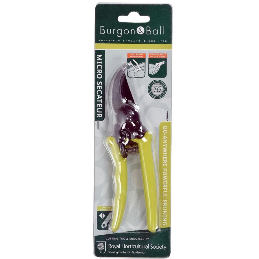 Tools Burgon & Ball Secateurs | Micro Secateur-Rhs Endorsed Green Handle