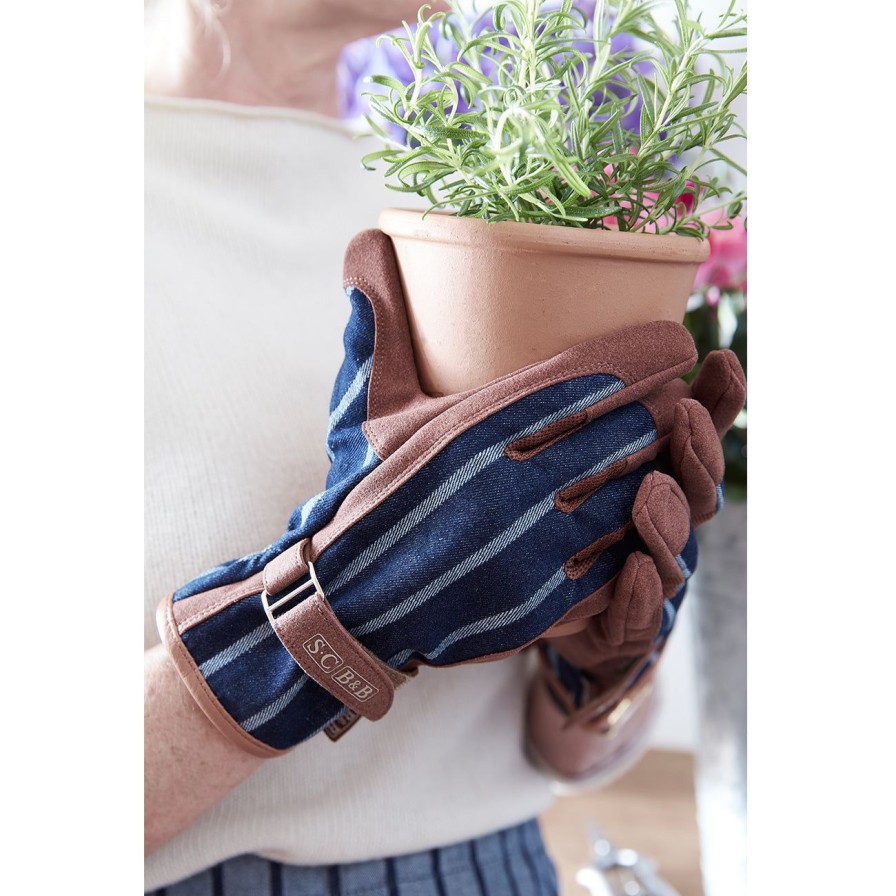 Accessories Burgon & Ball Women'S Gloves | Sophie Conran Everyday Gloves-Ticking