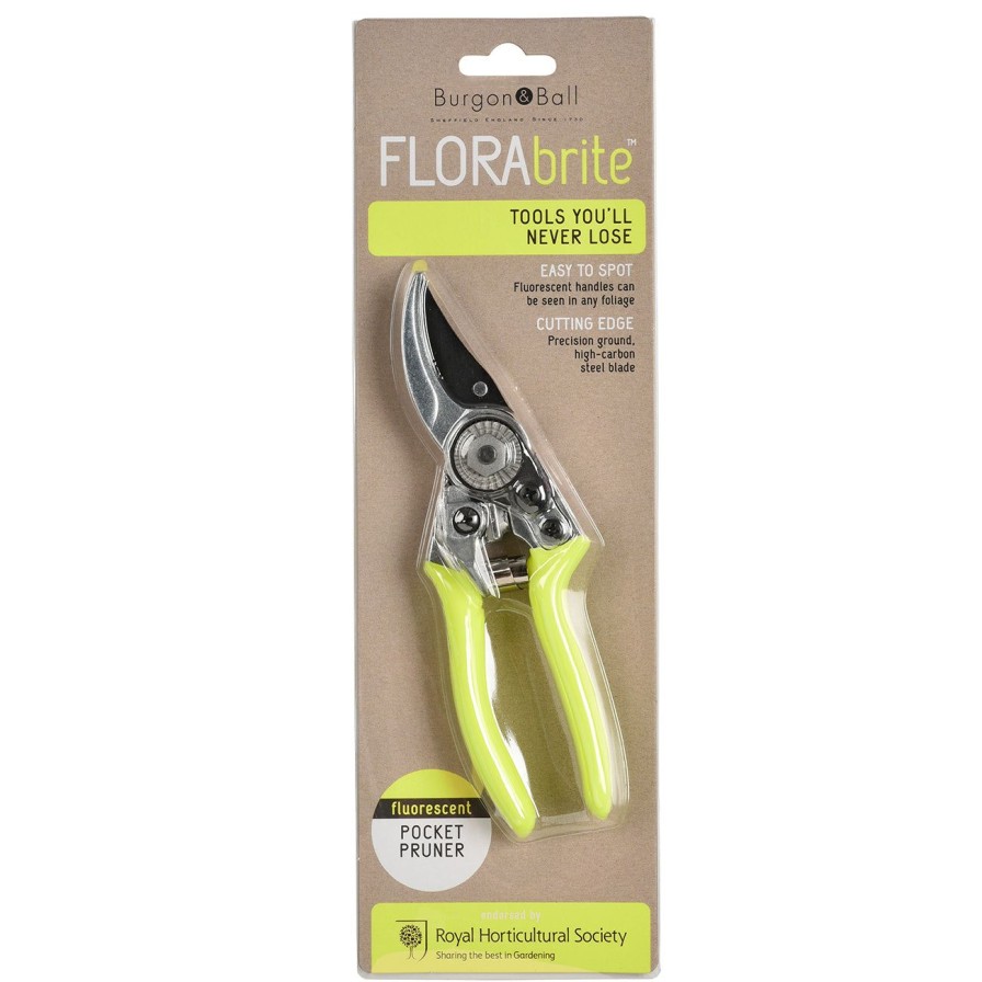 Tools Burgon & Ball Secateurs | Florabrite® Yellow Pocket Pruner