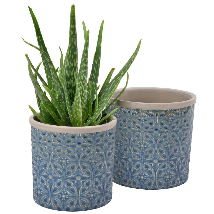 Accessories Burgon & Ball Indoor Plant Pots & Vases | Porto Dark Blue Glazed Pot-Large